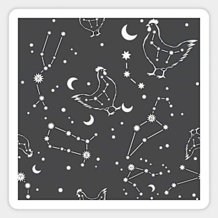 Black Space Stars Constellation Cosmos Astronomy Chicken Lover Magnet